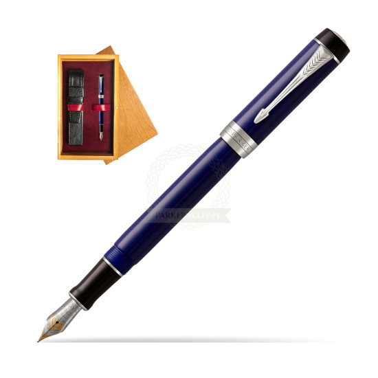 Parker Duofold Classic Blue & Black Centennial CT Penna Stilografica in single wooden box Honey Single Maroon