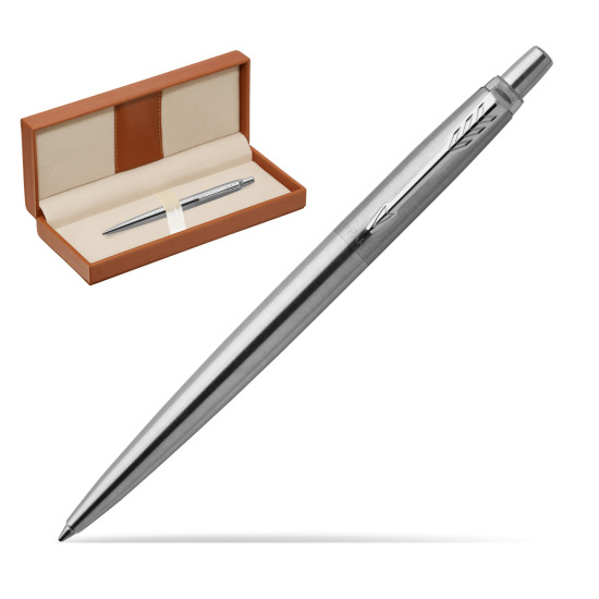 Parker Jotter Stainless Steel Chrome Colour Trim Ballpoint Pen  in classic box brown