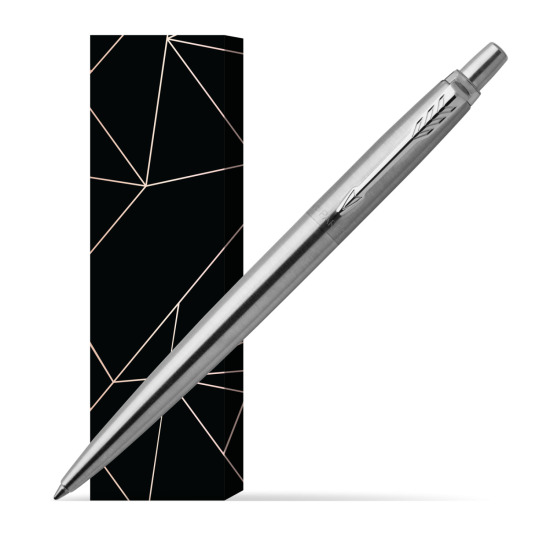 Parker Jotter Stainless Steel Chrome Colour Trim Ballpoint Pen in cover Lucky