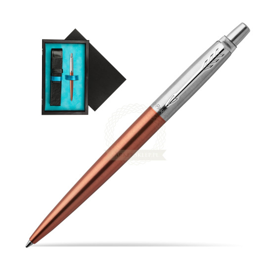 Parker Jotter Chelsea Orange Chrome Colour Trim Kugelschreiber in single wooden box Black Single Turquoise
