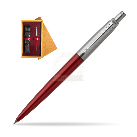 Jotter Kensington Red CT Mechanical Pencil in single wooden box Honey Single Maroon