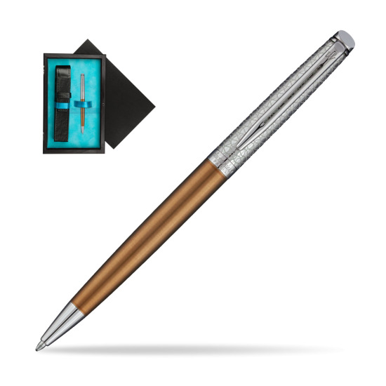 Waterman Hemisphere Privée Bronze Satiné Ballpoint Pen in single wooden box Black Single Turquoise