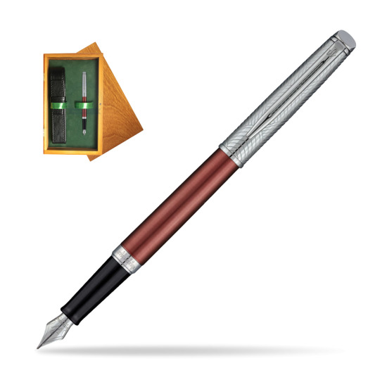 Waterman Hemisphere Privée Rose Cuivré Penna Stilografica in single wooden box Honey Single Green