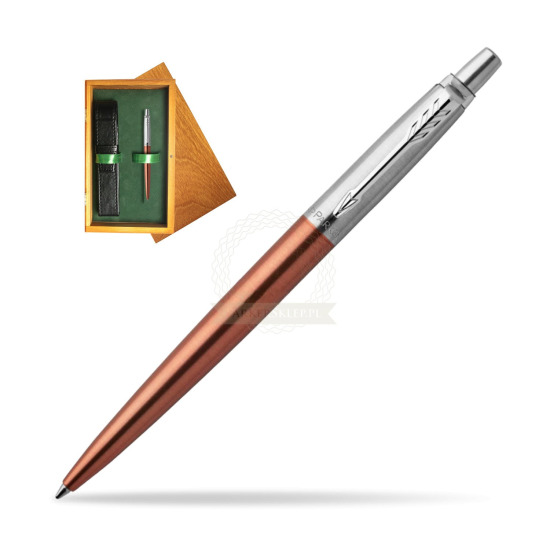 Jotter Gel Orange Chelsea CT Ballpoint pen in single wooden box Honey Single Green