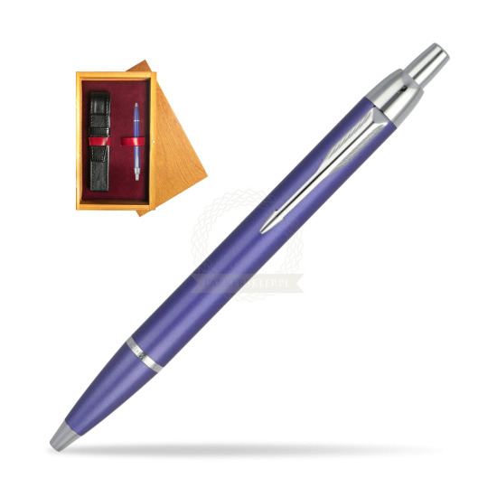 Parker IM Purple CT Ballpoint Pen in single wooden box Honey Single Maroon