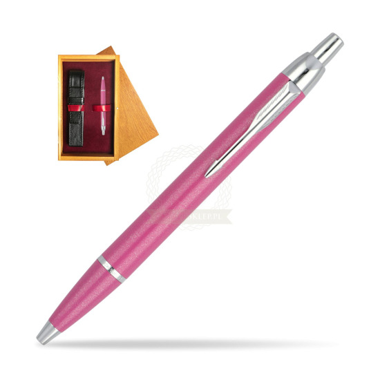 Parker IM Pink Ballpen CT in single wooden box Honey Single Maroon