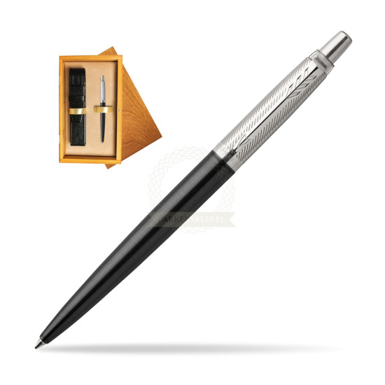 Parker Jotter Premium Gel Dark Grey Tower CT Penna a Sfera in single wooden box Honey Single Ecru