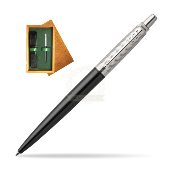 Parker Jotter Premium Gel Dark Grey Tower CT Penna a Sfera in single wooden box Honey Single Green