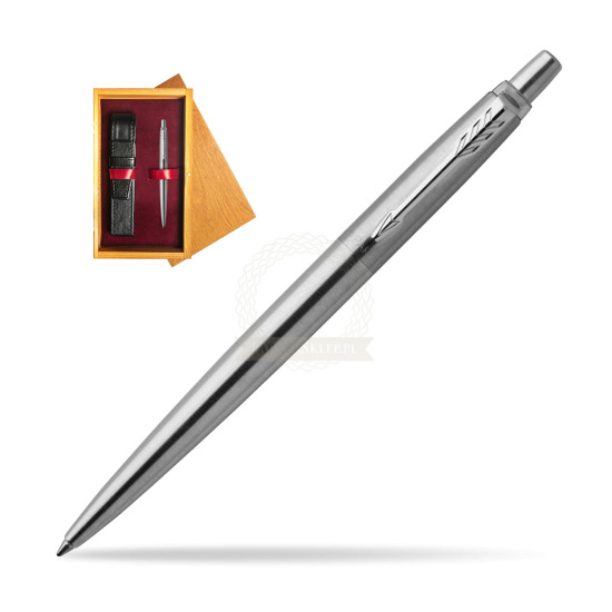 Parker Jotter Stainless Steel Gel CT Ballpoint Pen in single wooden box Honey Single Maroon