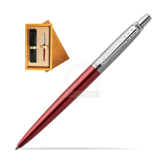 Parker Jotter Gel Red Kensington CT Ballpoint Pen in single wooden box Honey Single Ecru