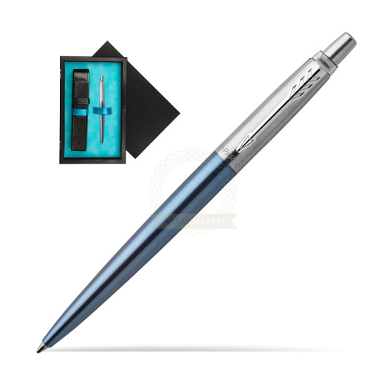 Jotter gel blue Waterloo CT Ballpoint pen in single wooden box Black Single Turquoise