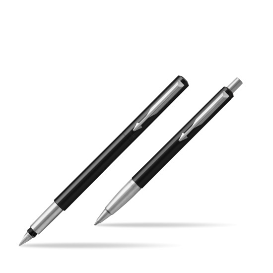 Parker Vector Standard Black Penna Stilografica + Parker Vector Standard Black Penna a Sfera Set regalo