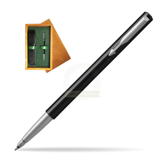 Parker Vector Standard Black Penna Rollerball in single wooden box Honey Single Green