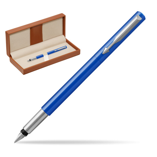 Parker Vector Blue Fountain Pen  in classic box brown