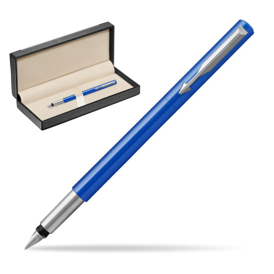 Parker Vector Blue Fountain Pen in classic box black