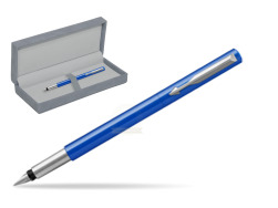 Parker Vector Blue Fountain Pen in suede box grey