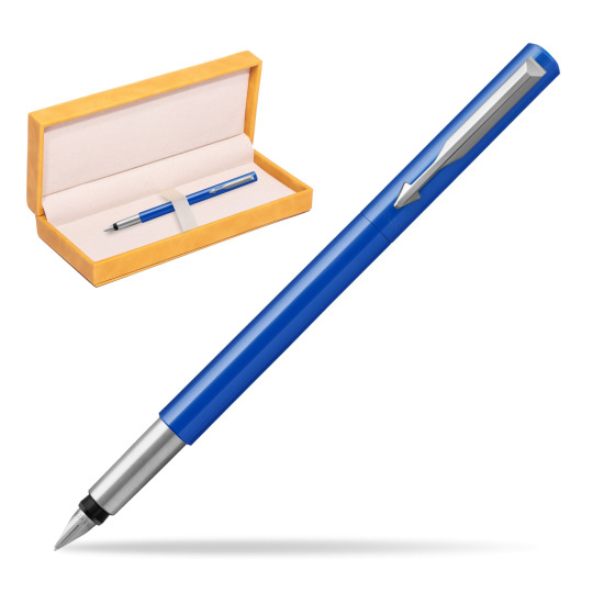 Parker Vector Blue Fountain Pen in suede box yellow