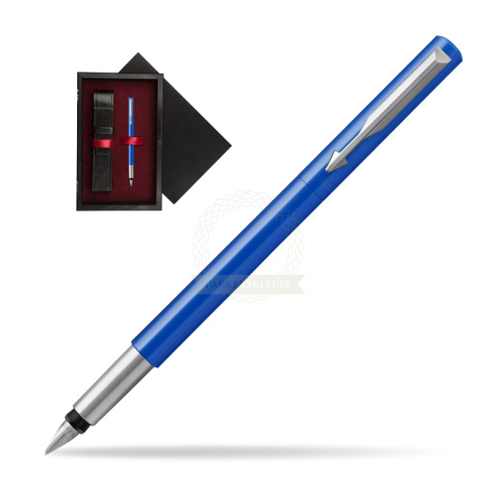 Parker Vector Blue Fountain Pen in single wooden box Black Single Maroon