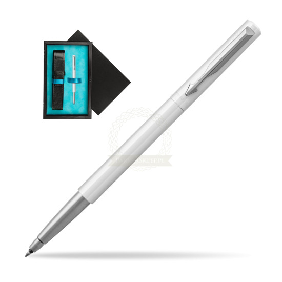 Parker Vector White Rollerball Pen in single wooden box Black Single Turquoise