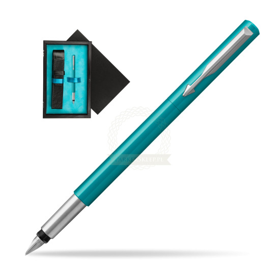 Parker Vector Turquise Penna Stilografica in single wooden box Black Single Turquoise