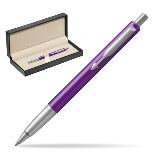 Parker Vector Purple Kugelschreiber in classic box pure black