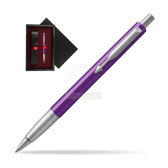Parker Vector Purple Kugelschreiber in single wooden box Black Single Maroon