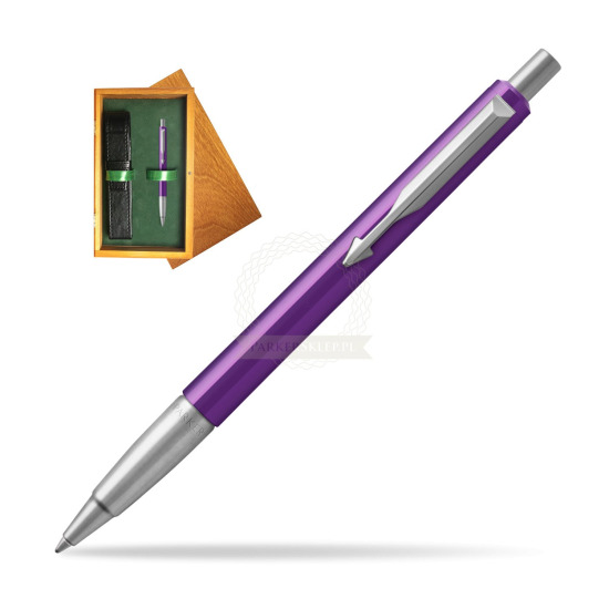 Parker Vector Purple Kugelschreiber in single wooden box Honey Single Green