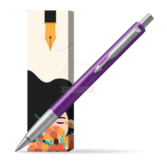 Parker Vector Purple Kugelschreiber in cover Poppy