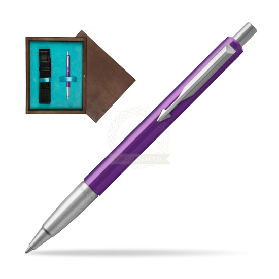 Parker Vector Purple Kugelschreiber in single wooden box Wenge Single Turquoise 