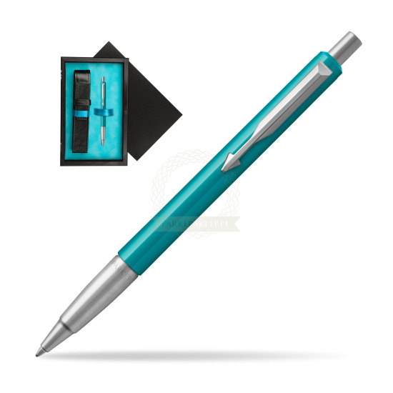 Parker Vector Turquise Kugelschreiber in single wooden box Black Single Turquoise