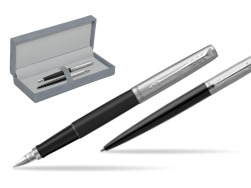 Parker Jotter Bond Street Black CT Pen Penna Stilografica + Penna Pen in a Gift Box in suede box grey
