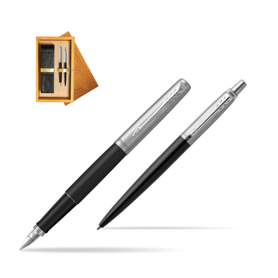 Parker Jotter Bond Street Black CT Pen Penna Stilografica + Penna Pen in a Gift Box in double wooden box Honey Double Ecru