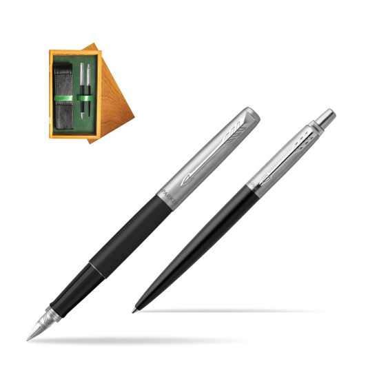 Parker Jotter Bond Street Black CT Pen Penna Stilografica + Penna Pen in a Gift Box in double wooden box Honey Green