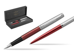 Parker Jotter Kensington Red CT Pen Penna Stilografica + Penna Pen in a Gift Box in original Parker Prestige box