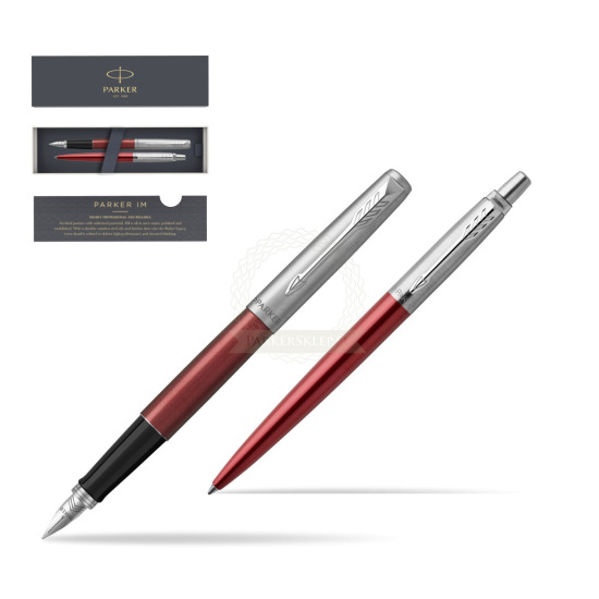 Parker Jotter Kensington Red CT Pen Penna Stilografica + Penna Pen in a Gift Box 