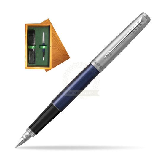 Parker Jotter Royal Blue Penna Stilografica in single wooden box Honey Single Green