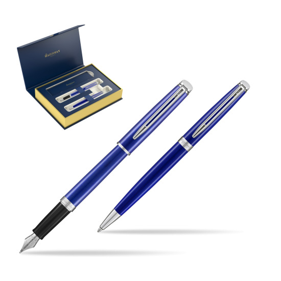 Waterman Penna Stilografica + Penna a Sfera Hémisphère 2018 Bright Blue CT 