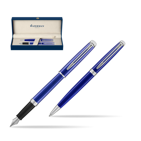 Waterman Penna Stilografica + Penna a Sfera Hémisphère 2018 Bright Blue CT