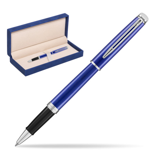 Waterman Hemisphere 2018 Bright Blue CT RollerPenna a Sfera in suede box navy blue