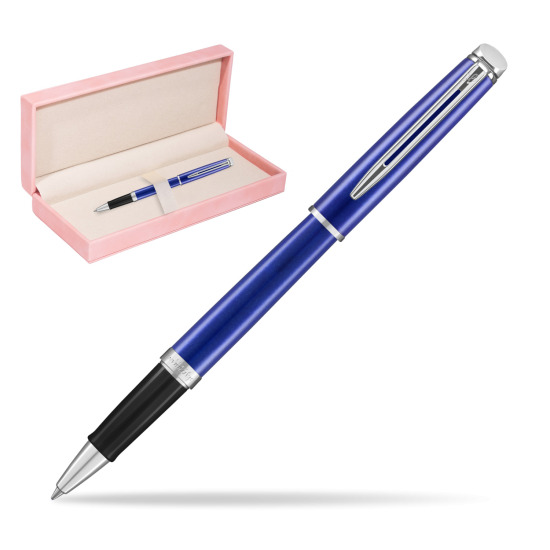 Waterman Hemisphere 2018 Bright Blue CT RollerPenna a Sfera in suede box pink