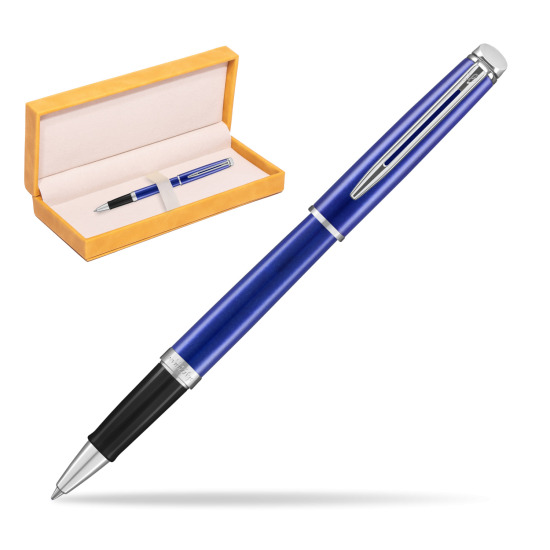 Waterman Hemisphere 2018 Bright Blue CT RollerPenna a Sfera in suede box yellow