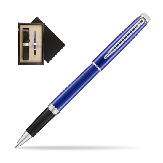 Waterman Hemisphere 2018 Bright Blue CT RollerPenna a Sfera in single wooden box Wenge Single Ecru