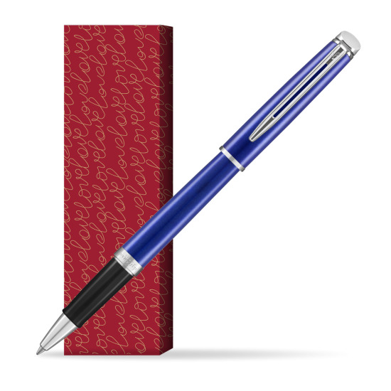 Waterman Hemisphere 2018 Bright Blue CT RollerPenna a Sfera in cover True Love