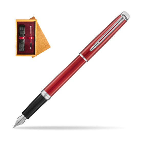 Waterman Hemisphere 2018 Comet Red CT Penna Stilografica. in single wooden box Honey Single Maroon