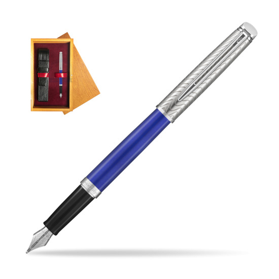 Waterman Hemisphere 2018 Deluxe Blue Wave CT Penna Stilografica in single wooden box Honey Single Maroon