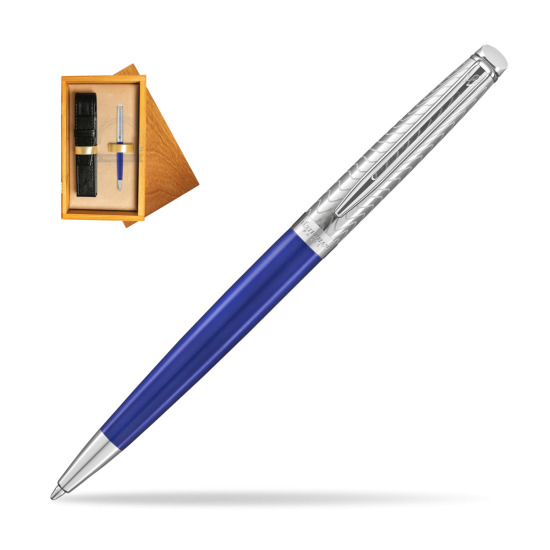 Waterman Hemisphere 2018 Deluxe Blue Wave CT Penna a Sfera in single wooden box Honey Single Ecru