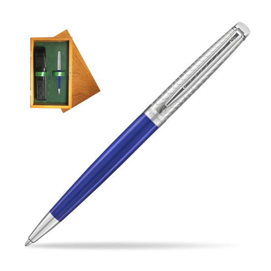 Waterman Hemisphere 2018 Deluxe Blue Wave CT Penna a Sfera in single wooden box Honey Single Green