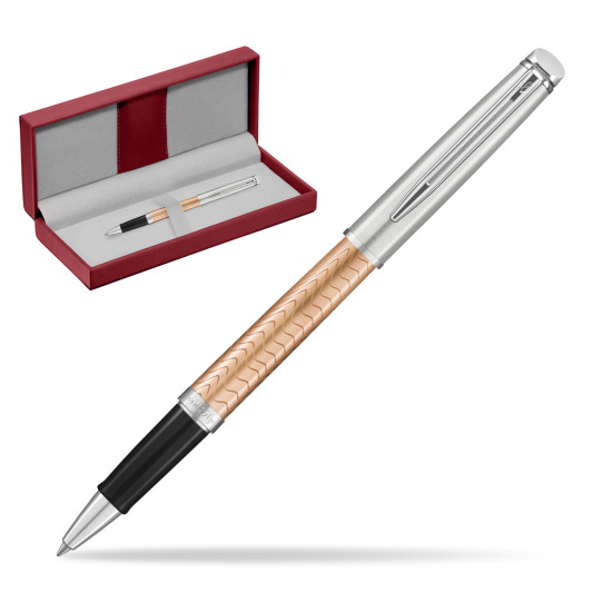 Waterman Hemisphere 2018 Deluxe Rose Wave CT Rollerball Pen in the red leather box
