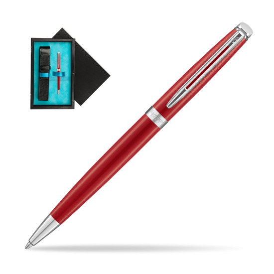 Waterman Hemisphere 2018 Comet Red CT Penna a Sfera in single wooden box Black Single Turquoise