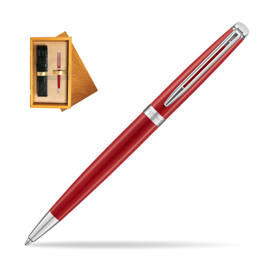 Waterman Hemisphere 2018 Comet Red CT Penna a Sfera in single wooden box Honey Single Ecru